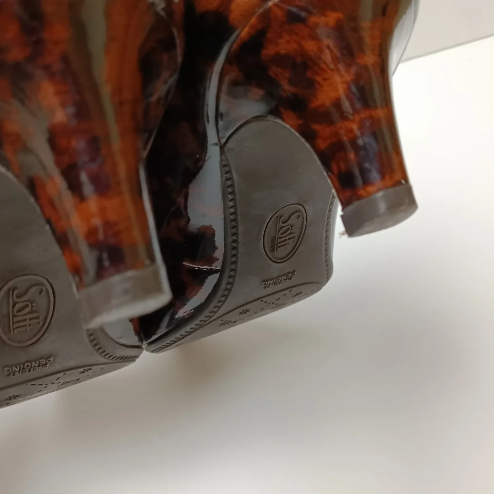 Sofft Animal Print Patent Leather Pumps/Heels 8 1/2 M Brown/Black